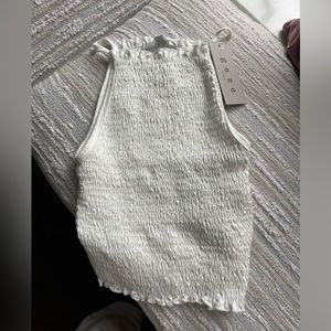 NWT, GAZE DTLA smocked white tank top